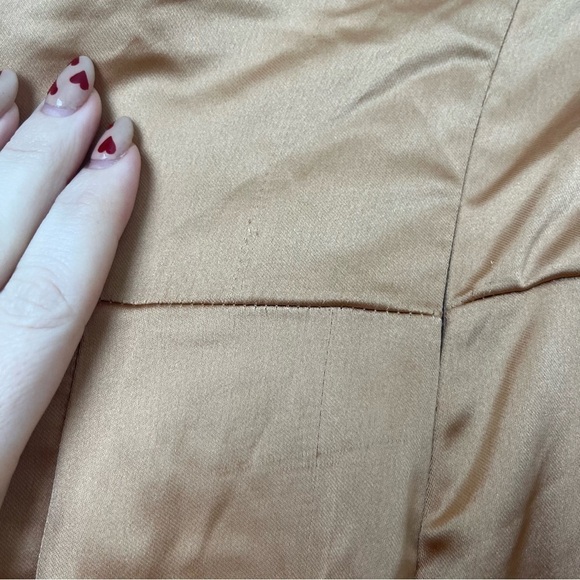 Petal & Pup Luella Gold Satin One Shoulder Maxi Dress 4 - Picture 11 of 12